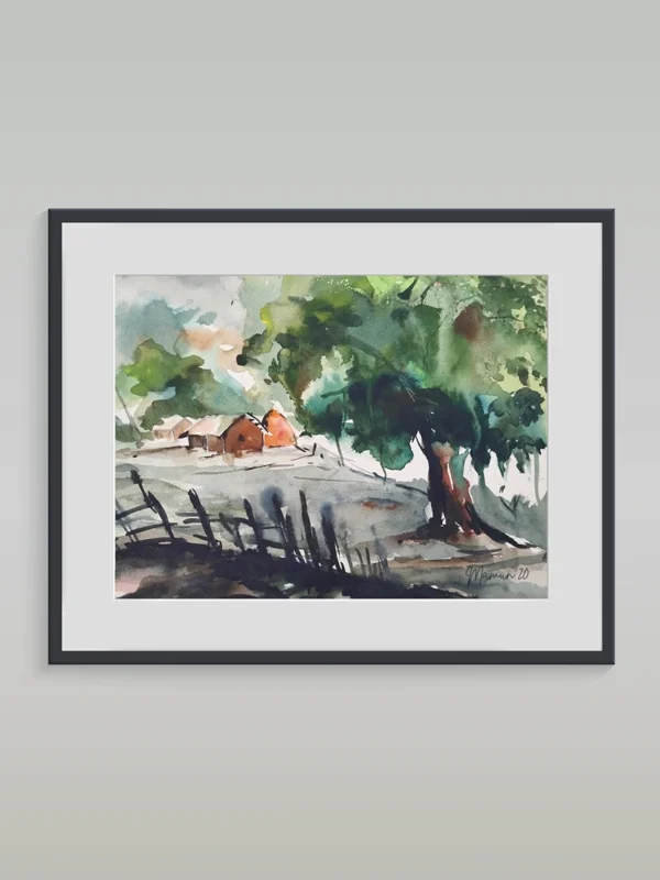 Humble Abode-water-cor-painting-abstract